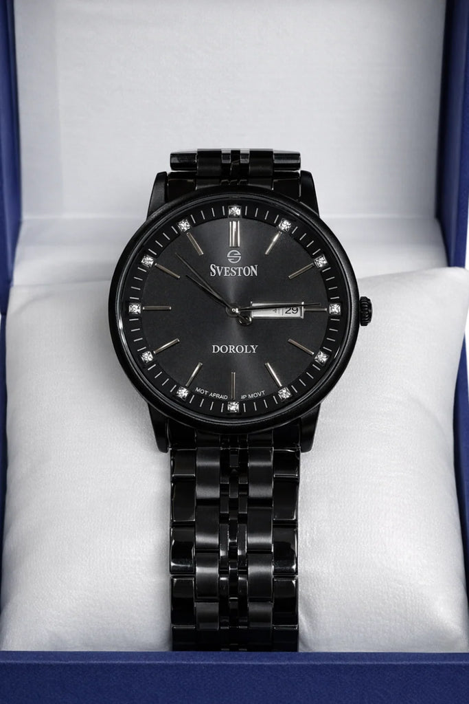 Sveston Doroly SV-7482G Black Stainless Steel Watch for Men
