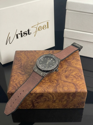 Hublot Style Brown Strap Premium Watch