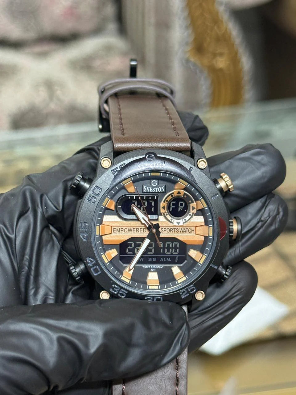 Sveston Empowered Sports Hybrid Watch – Brown Leather Edition