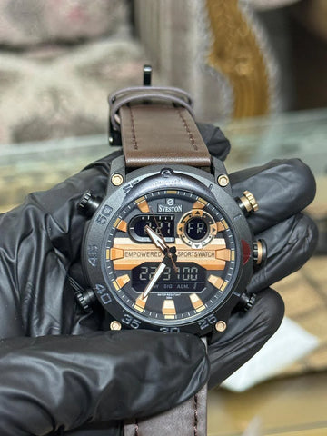 Sveston Empowered Sports Hybrid Watch – Brown Leather Edition